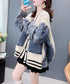 Denim patchwork cardigan